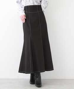 バックレースアップマーメイドスカート(S CHARCOAL GRAY): スカート