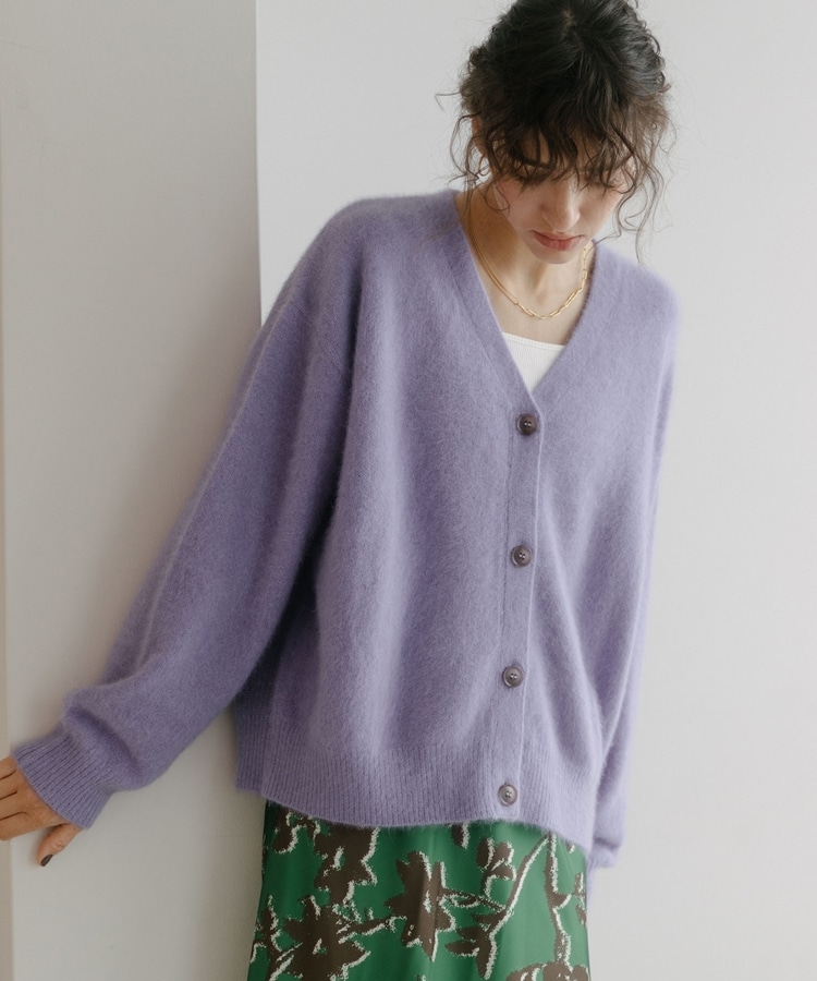 23aw look掲載】ＦＯＸウールカーディガン(F LAVENDER): トップス