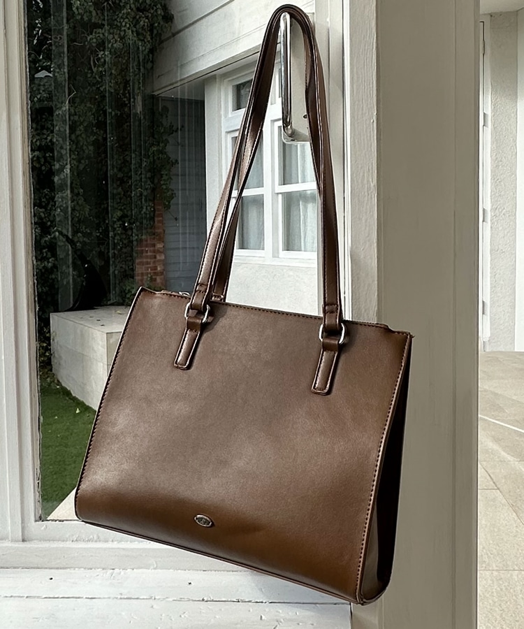 ブラウン【ノベルティ】合皮スクエアバッグ(F MOCHA): 小物｜PMbox P&M