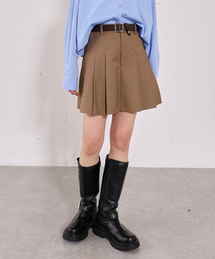 ベルト付きプリーツミニSK(M BEIGE): スカート｜PMbox P&M OFFICIAL