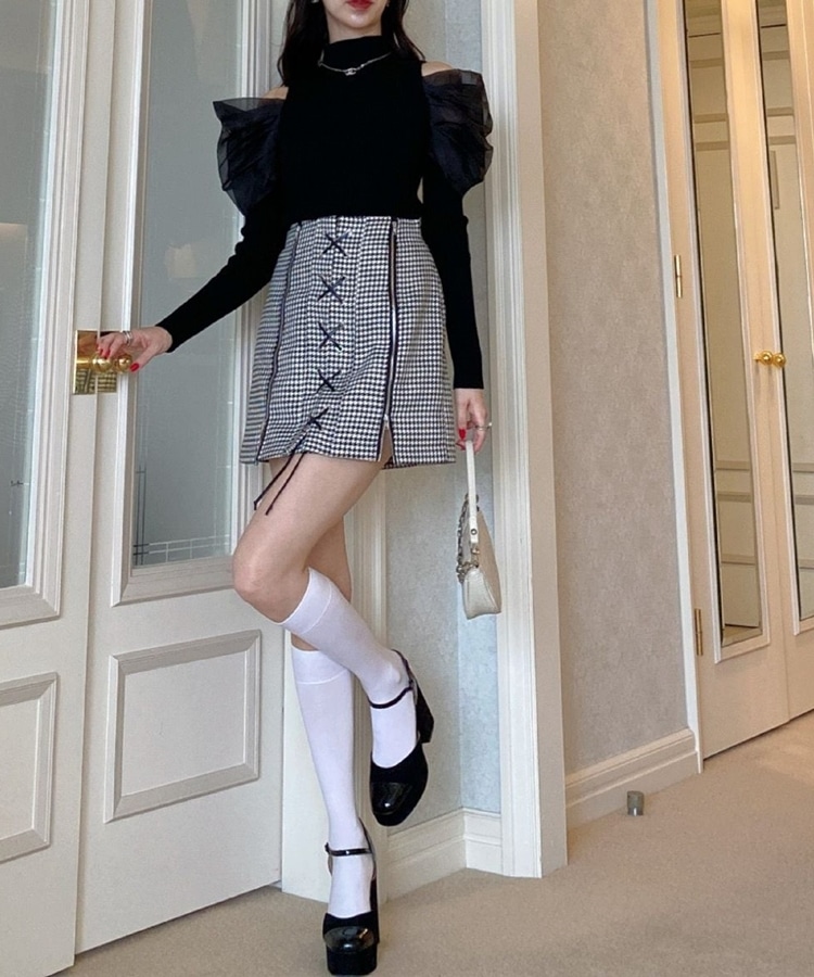 lace up zip skirt(S BLACK): スカート｜PMbox P&M OFFICIAL ONLINE 