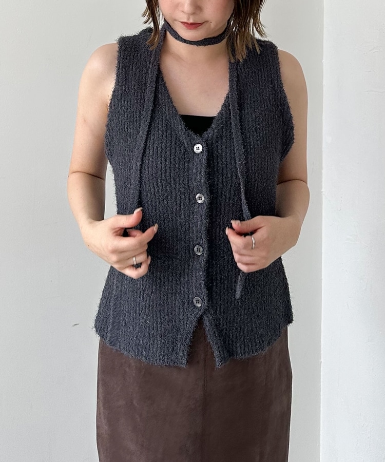 BМC　ジレ 365好きを着て気分が高まる】 リボンジャガードジレ | NAVYNAVY