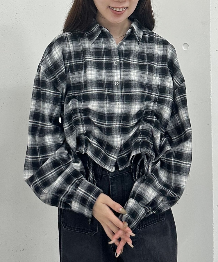 ドロストチェックネルシャツ(M BLUE): トップス｜PMbox P&M