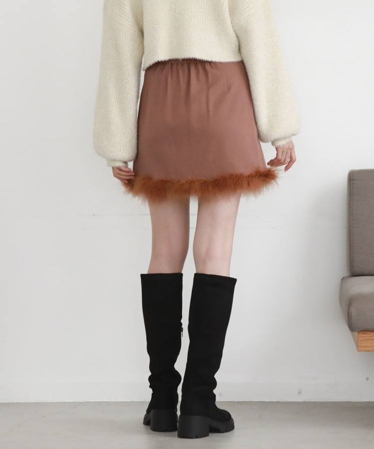 裾ファー台形ミニスカート(M BLACK): スカート｜PMbox P&M OFFICIAL