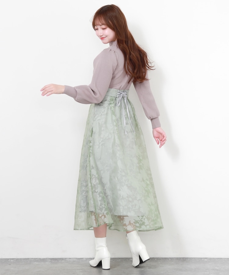 シアージャガードドッキングニットワンピース(M MINT GREEN