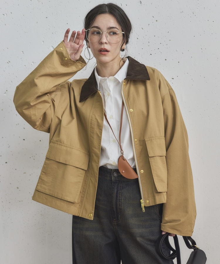 ジョンブル　ハンティングジャケット　Mサイズ　ベージュ×キャメル 未使用品 ハンティングジャケット(38 BEIGE): アウター｜PMbox P&M