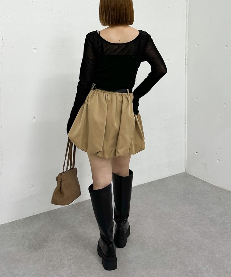 ラインストーンメッシュベロアTOPS(M IVORY): トップス