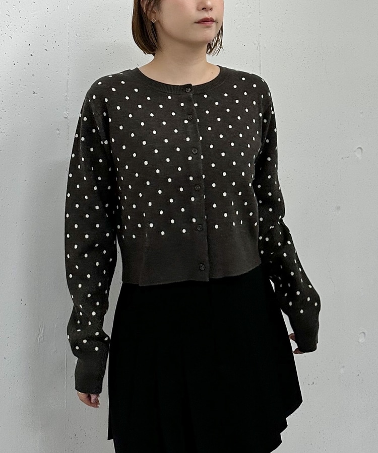 ドットJQニットカーディガン(M GRAY): トップス｜PMbox P&M