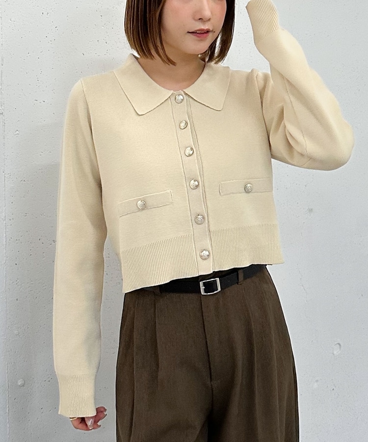 Random RIBシャツカーディガン ホワイト/ブラック　ボーダー 未使用 sea room lynn シールームリン SeaRoomlynn Random RIB