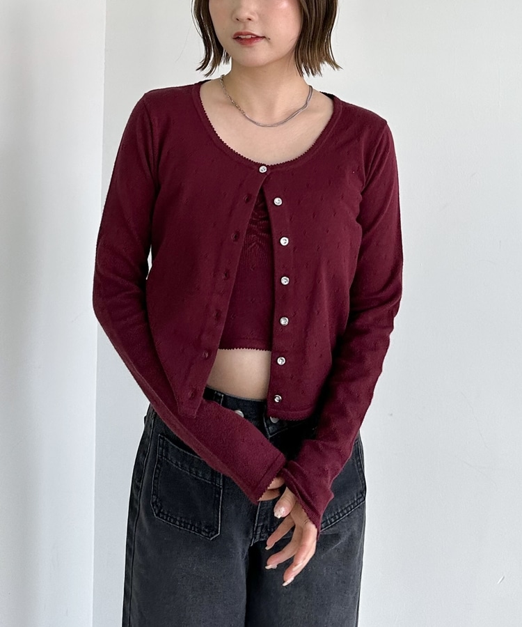 どくぷりんページ ハリヌキニットアンサンブル(M WINE): トップス｜PMbox P&M