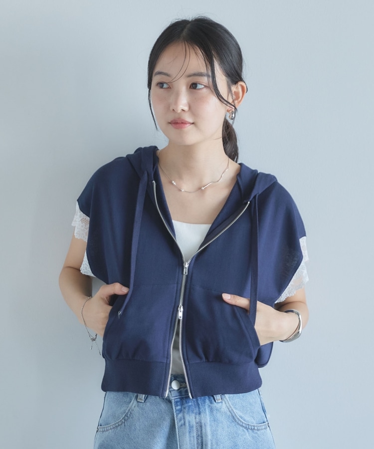 レースフレンチW－ZIPパーカー(M NAVY): トップス｜PMbox P&M