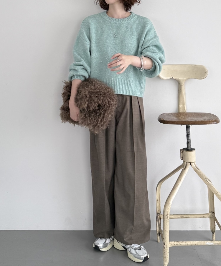 スパンコールショートニットプルオーバー(F PINK): トップス｜PMbox