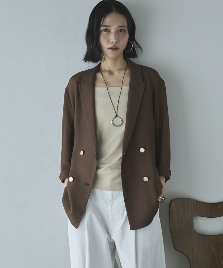 ロングシーズンHIT ITEM】メッシュテーラードダブルジャケット(38