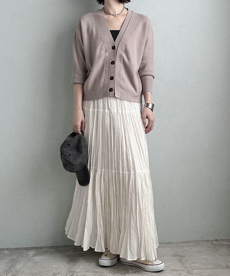 レイヤード風Vネックカーディガン(F GRAY): トップス｜PMbox P&M