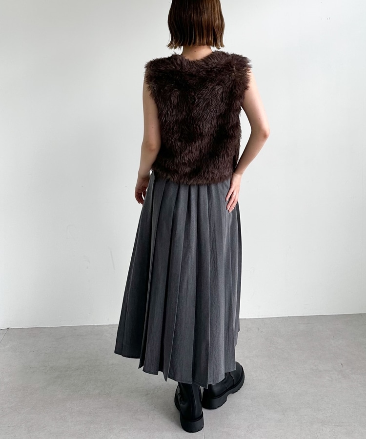 m*願様 ENFOLD フリルニットベスト　ブラック ENFOLD(エンフォルド)｜フリルニットベスト/ブラック の通販