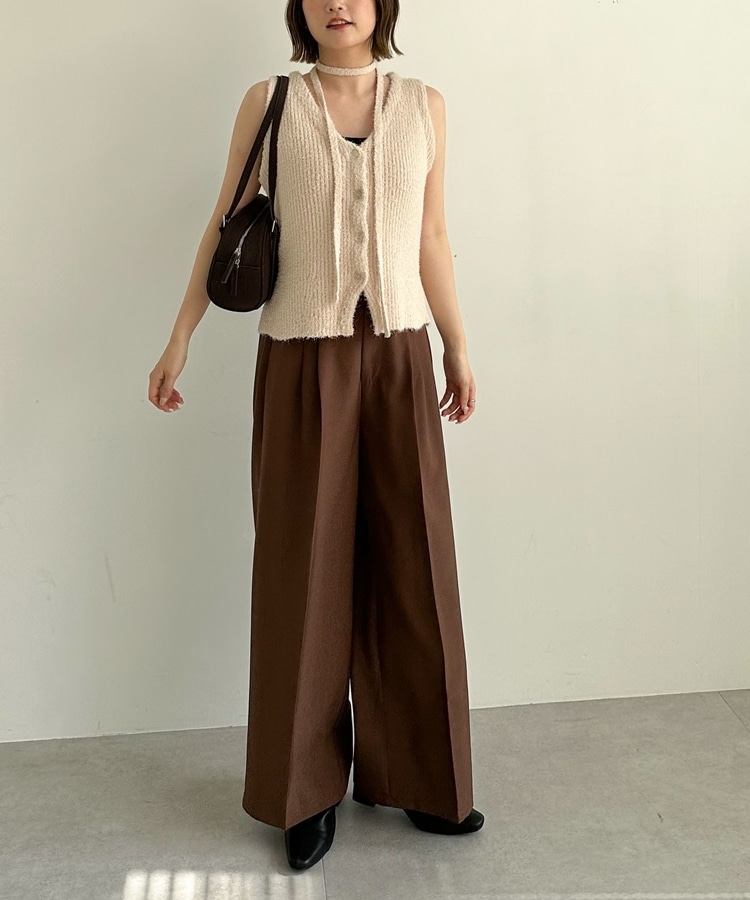 コンパクトジレニットベスト(M MOCHA): トップス｜PMbox P&M