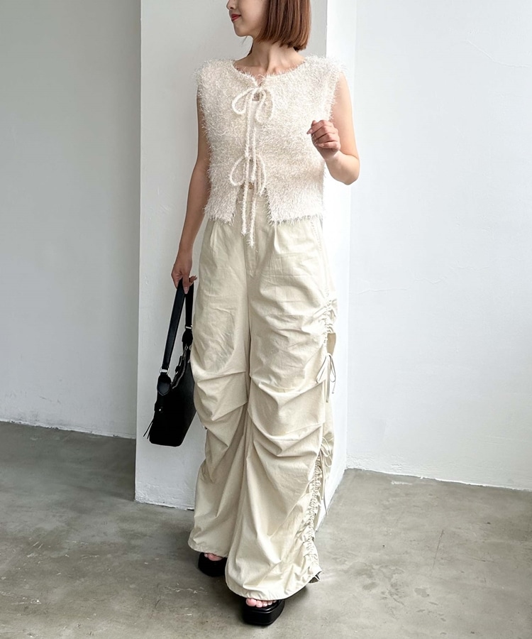 ラメフェザーニットベスト／(M BEIGE): トップス｜PMbox P&M