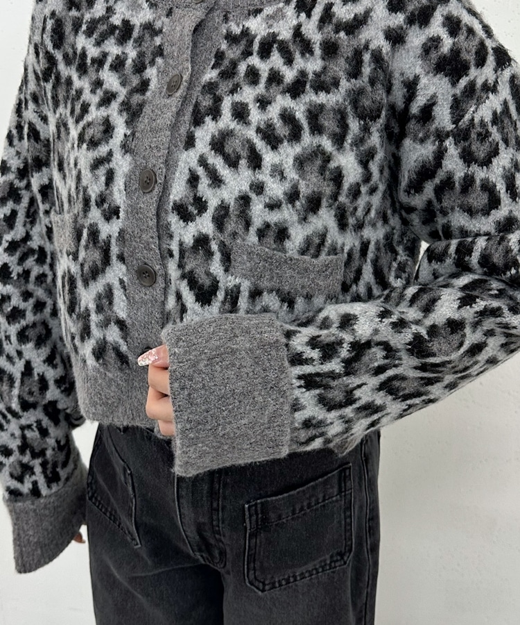 00s archive Ring レオパード カーディガン レオパードJQニットカーディガン(M BEIGE): トップス｜PMbox