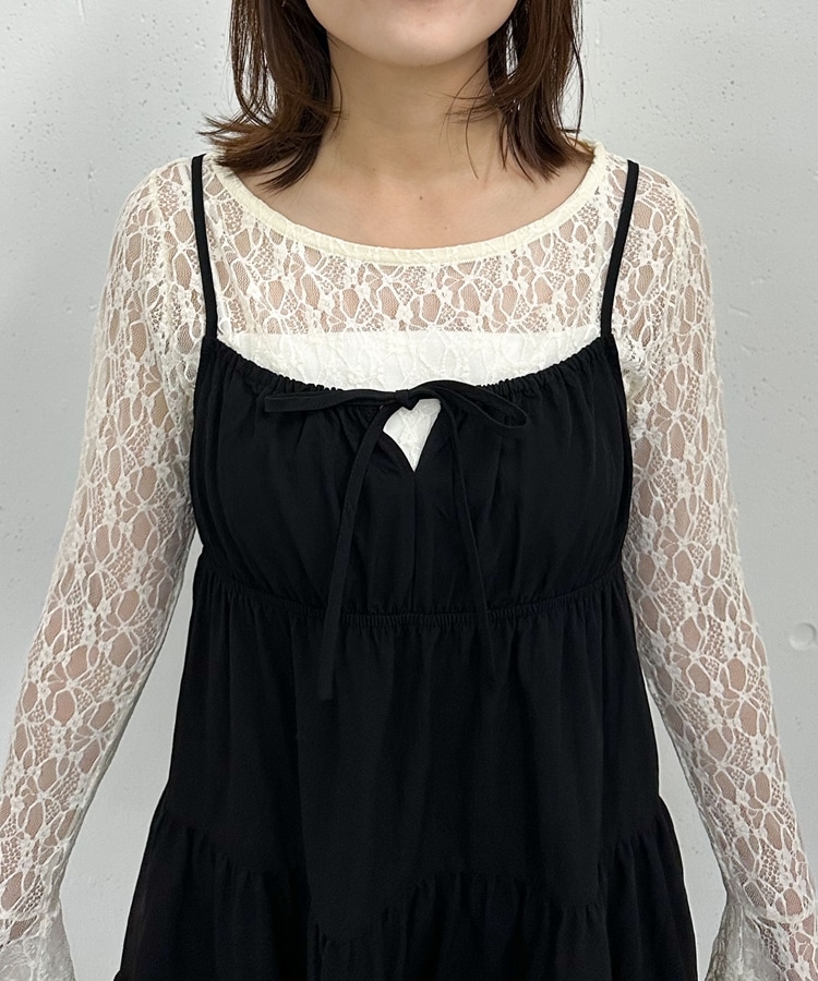 【美品】 スナイデル ティアードチュニック 2024SS 黒 サイズ1 M ティアードチュニックカットソー トップス チュニック[品番