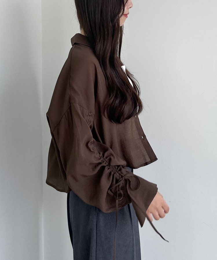 TAUPE 【トープ】ショートスリーブシャツ JP ウール ドットエア ノーカラー プルオーバー ショート