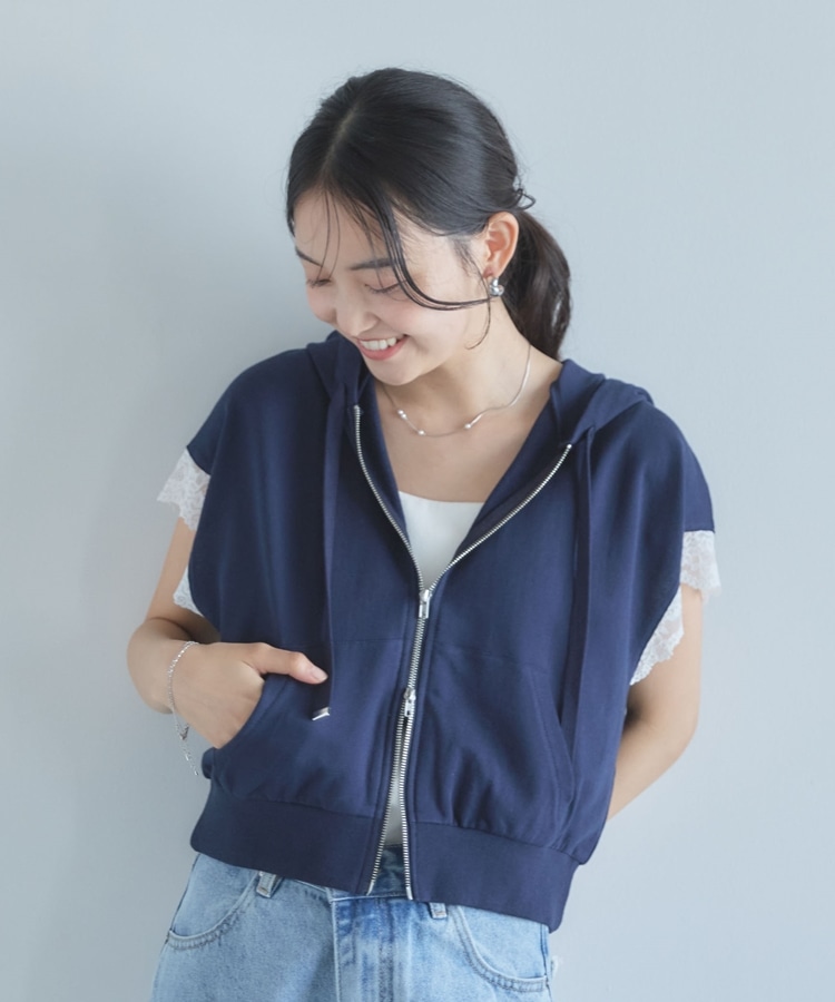 レースフレンチW－ZIPパーカー(M NAVY): トップス｜PMbox P&M