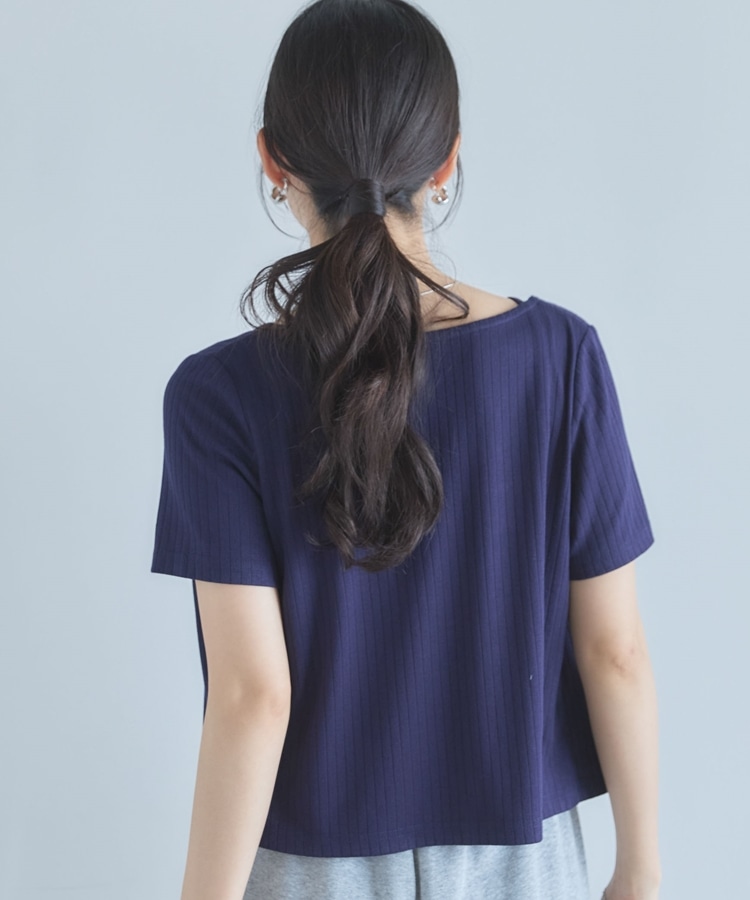 ハーフスリーブハリヌキカットCD×レース花柄キャミSET(M NAVY