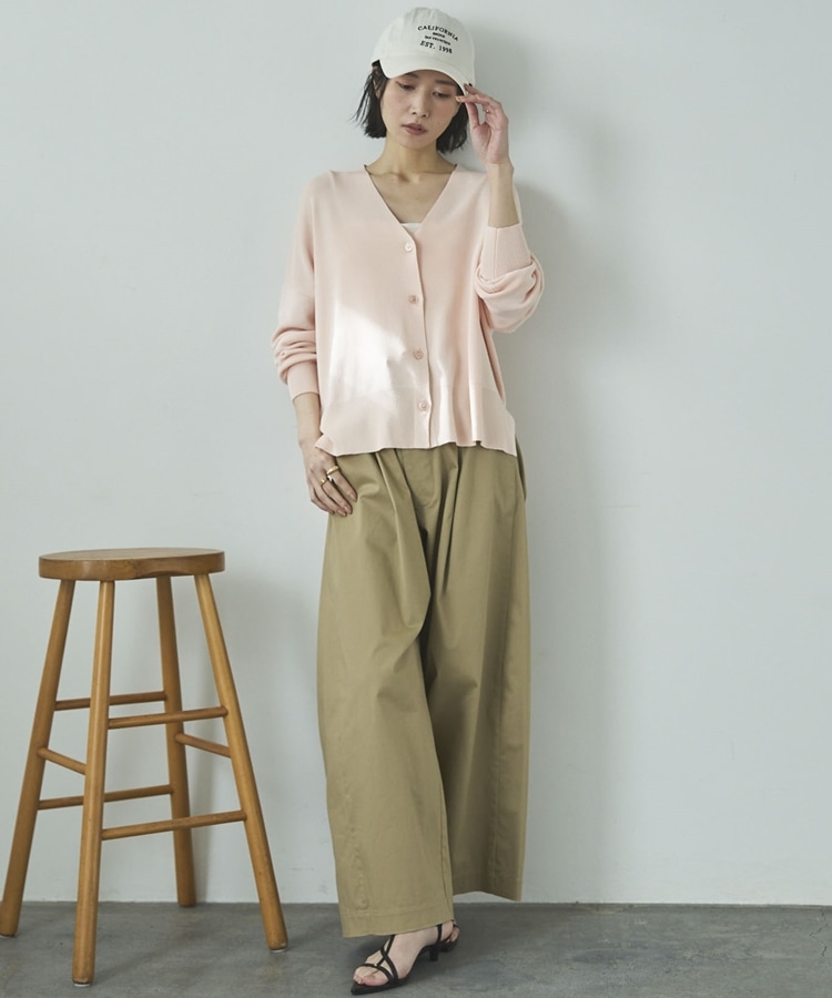 ゴム編みサイドスリットカーディガン(F PINK): トップス｜PMbox P&M