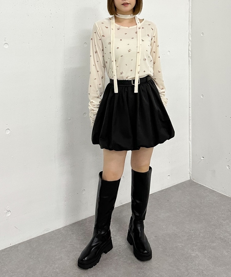 お花のタペストリー 花柄シアーベロアTOPS(M IVORY): トップス｜PMbox P&M