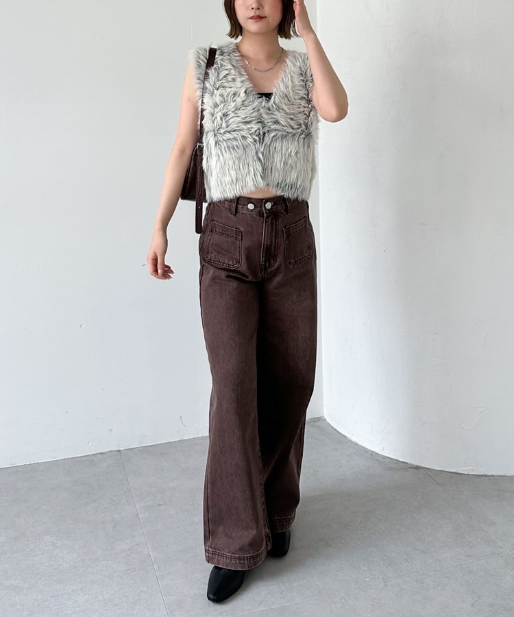 m*願様 ENFOLD フリルニットベスト　ブラック m*願様 ENFOLD フリルニットベスト ブラック ENFOLD