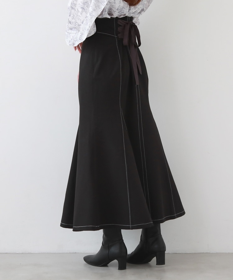 バックレースアップマーメイドスカート(S CHARCOAL GRAY): スカート