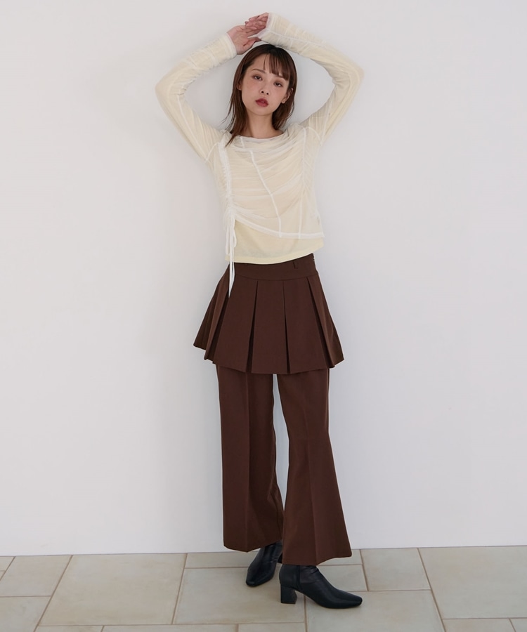 チュールギャザーTOPS×シアーTOPS SET(M IVORY