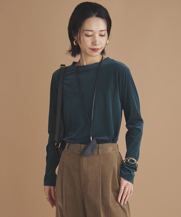 PHERE ベロアトップス 洗える】ベロア ハイネックトップス / Feroux | ファッション
