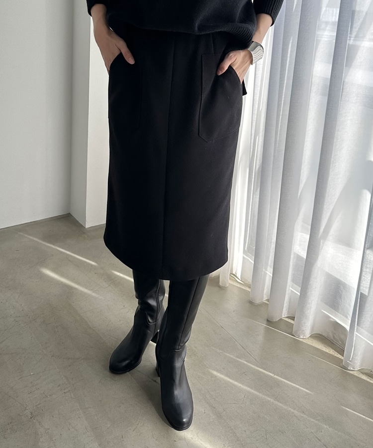 メルトンジャージータイトスカート(S BLACK): スカート｜PMbox P&M