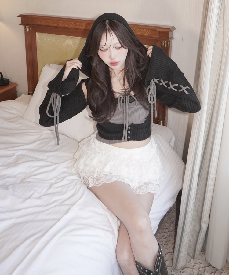 amerge. laceup foodie tops×lace cami set laceup foodie tops×lace cami set(M IVORY): トップス｜PMbox