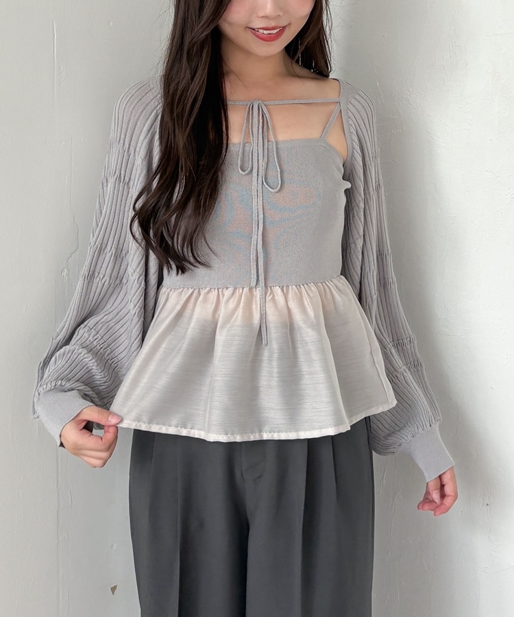 ドッキングペプラムニットボレロアンサンプル(M IVORY