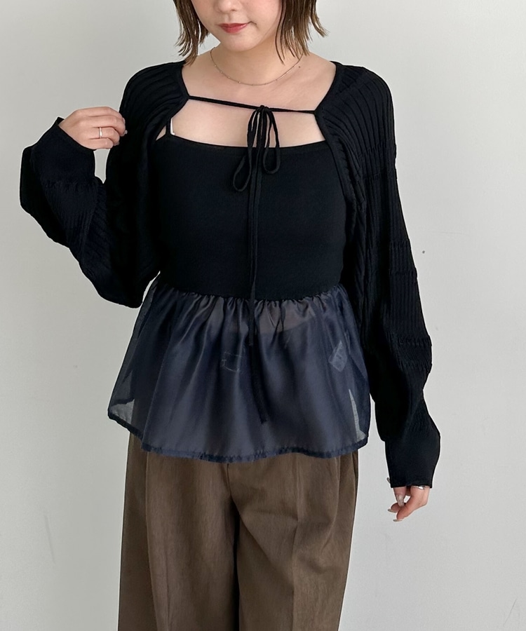 ドッキングペプラムニットボレロアンサンプル(M IVORY