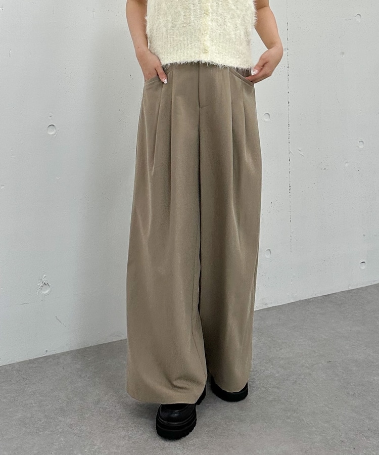 ポケットタックワイドスラックス(M BEIGE): パンツ｜PMbox P&M