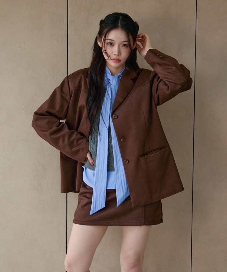 ミースロエ　テーラードジャケット　今期 MIESROHE（ミースロエ）の「シャギーノーカラージャケット