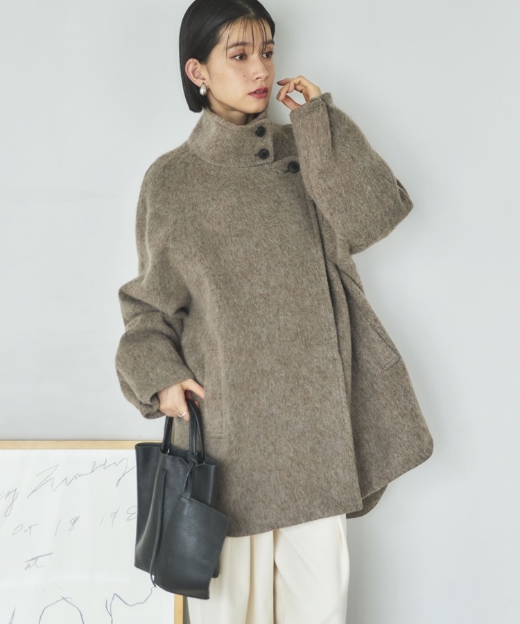 シャギースタンドオーバーコート(38 MOCHA): アウター｜PMbox