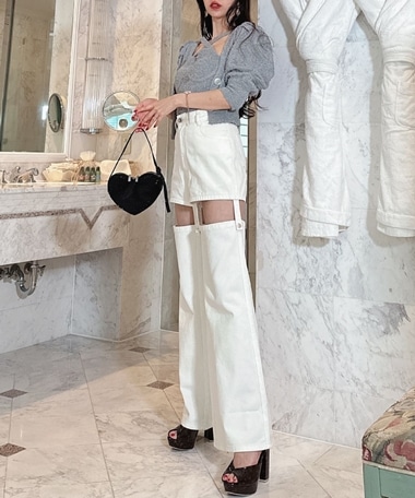 商品情報amerge 2way JQ ribbon pants - ショートパンツ