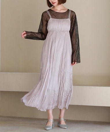 リンクルシャイニーキャミワンピース