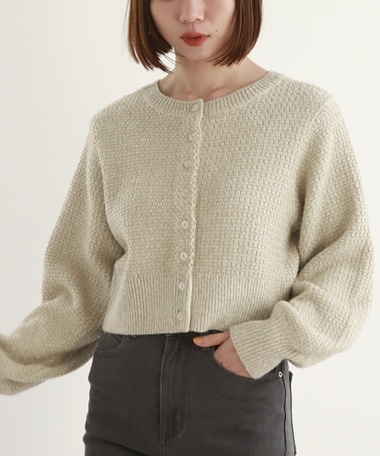2WAYウェーブラメニットカーディガン