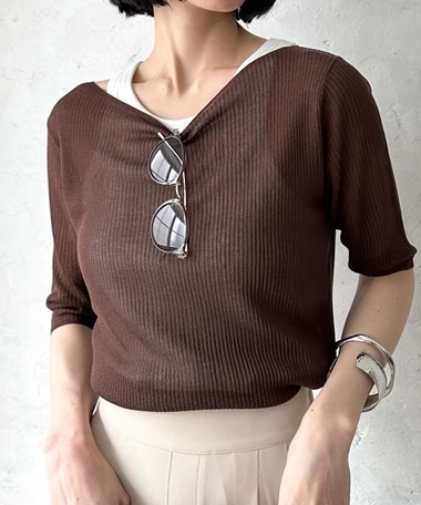 keep ④絹シルク100% ニット五分袖ショップチャンネル