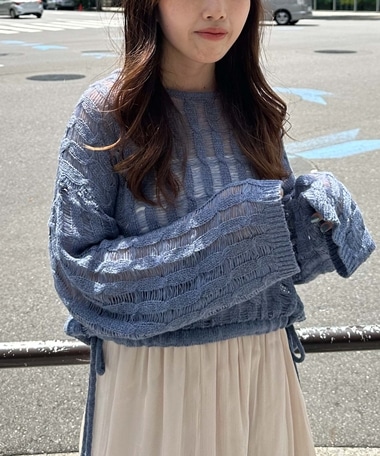 スラッシュケーブルドロストニット