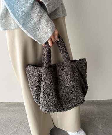 ボアスクエアトートバッグ