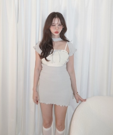 eyelet ribbon mini onepiece