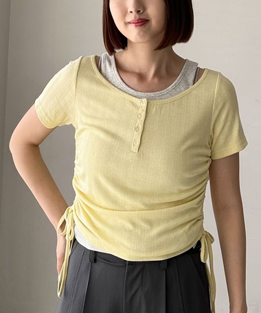 レイヤード針抜きヘンリーＴＯＰＳ