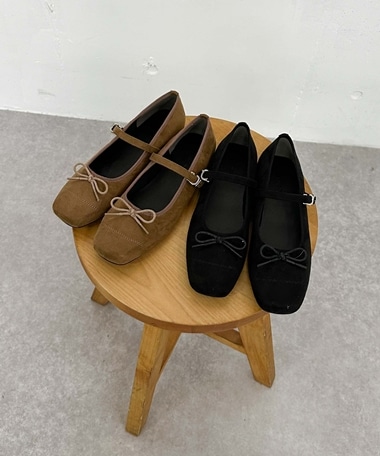 スウェードバレエシューズ