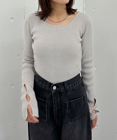 ２ｗａｙホールリブニットプルオーバー