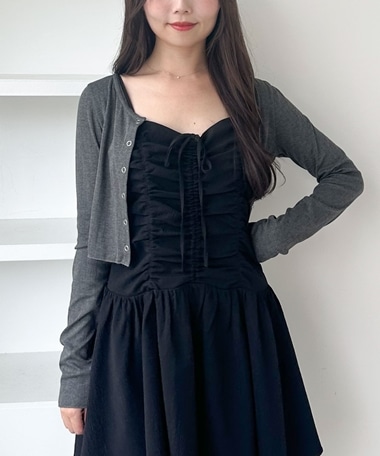 針抜きカットカーディガン